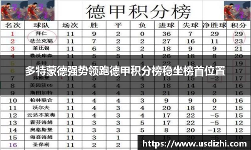 多特蒙德强势领跑德甲积分榜稳坐榜首位置