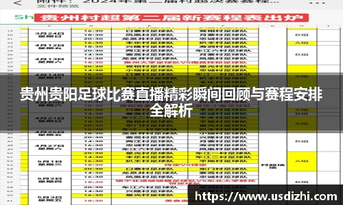 贵州贵阳足球比赛直播精彩瞬间回顾与赛程安排全解析